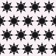 Fototapeta premium Black stars pattern. Vector seamless stars pattern. Repeated eight star ornament.