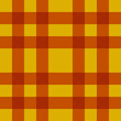 Orange and yellow tartan pattern. Seamless and vector.