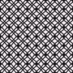 Lattice pattern. Seamless black cage. Vector ornamental decor shapes.