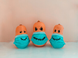 Halloween pumpking with mask
