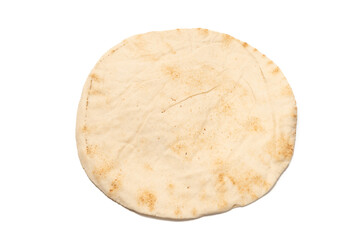 Grilled pitta bread isolated on white background.