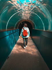 Person in tunnel