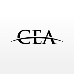 CEA initial overlapping movement swoosh horizon, logo design inspiration company business