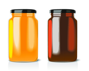 Clear Honey Jar isolated on a white background. 3d rendering