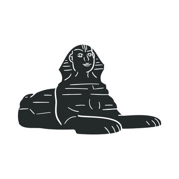recommend clip art: Egyptian Sphinx Icon Silhouette Illustration. Ancient Construction Vector Graphic Pictogram Symbol Clip Art. Doodle Sketch Black Sign.
