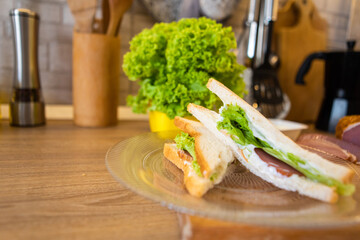 sandwich on a plate close up