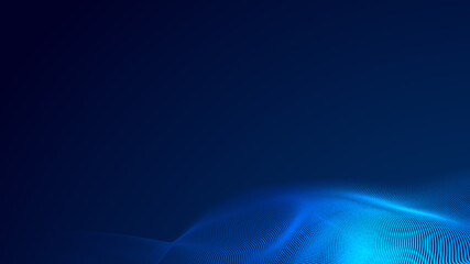 Dot blue wave light screen gradient texture background. Abstract  technology big data digital background. 3d rendering.