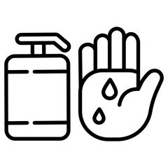 A unique design icon of hand wash