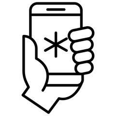 Mobile healthcare icon in outline design
