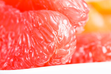 peeled pink grapefruit