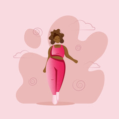 Body Positive Brunet Black skin Girl 