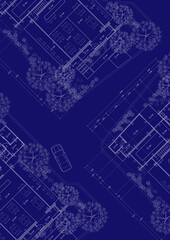 Floor plan designed building on the drawing.