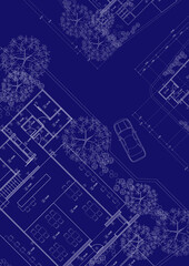 Floor plan designed building on the drawing.