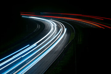 lights of cars with night. long exposure