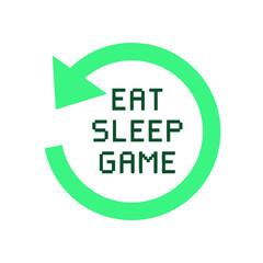 eat sleep game repeat wo design vector illustration for use in design and print poster canvas