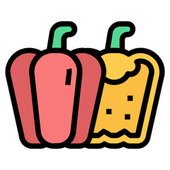 bell pepper Color line icon