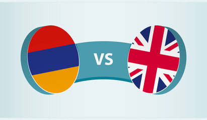 Armenia versus United Kingdom, team sports competition concept.