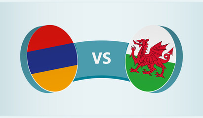 Armenia versus Wales, team sports competition concept.