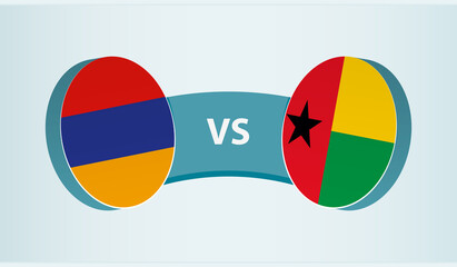 Armenia versus Guinea-Bissau, team sports competition concept.