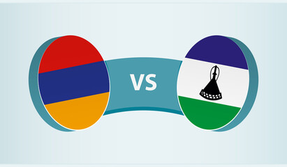 Armenia versus Lesotho, team sports competition concept.