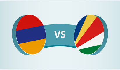 Armenia versus Seychelles, team sports competition concept.