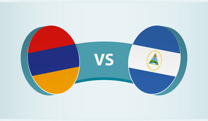Armenia versus Nicaragua, team sports competition concept.