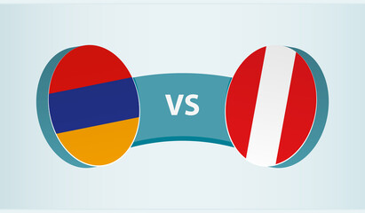 Armenia versus Peru, team sports competition concept.