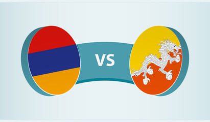 Armenia versus Bhutan, team sports competition concept.