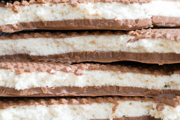 chocolate with a sweet coconut filling
