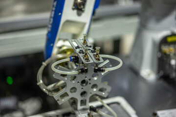 robot arm working in factory