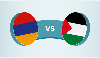 Armenia versus Palestine, team sports competition concept.