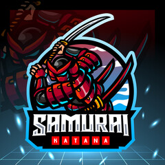 Samurai mascot. esport logo design