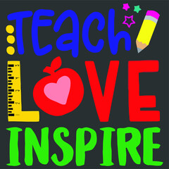 cool teacher teach love inspire design vector illustration for use in design and print poster canvas