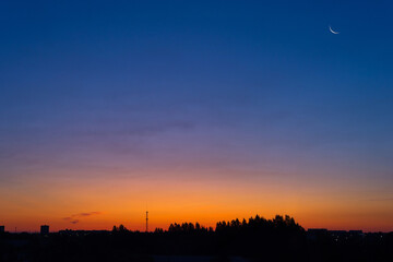 sunset over the city