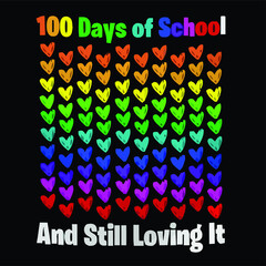 cute 100 days of school and still loving it hearts snapback cap design vector illustration for use in design and print poster canvas