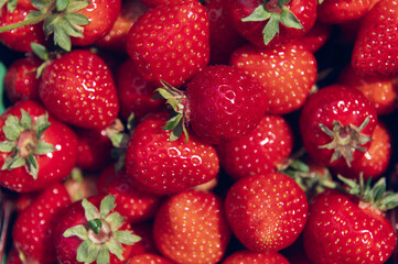 Macro of Fresh strawberries