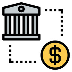 bank Color line icon