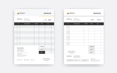 Abstract Minimal business invoice template design, Professional corporate invoice template