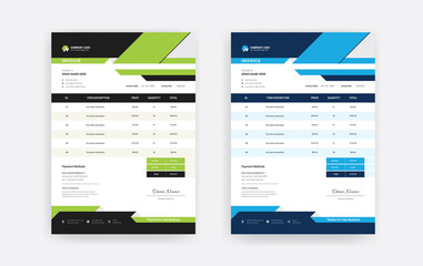 Abstract Minimal business invoice template design, Professional corporate invoice template
