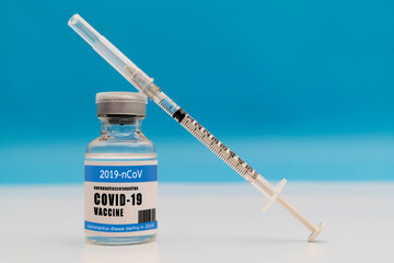 Nobel coronavirus covid-19 vaccine vial a illustrative picture, laboratory with a biological tube for analysis