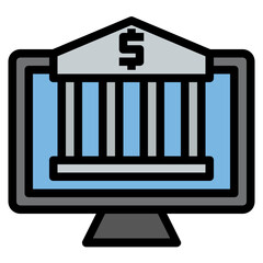 online banking Color line icon