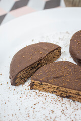 chocolate covered wafer with semisweet chocolate