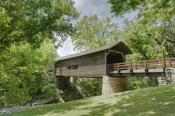 Foto op Canvas An old covered bridge in Tennessee © PT Hamilton