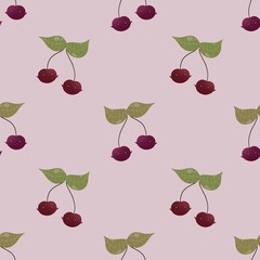 cute pattern with colorful cherries
