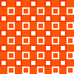 Orange squared pattern. Vector orange and white sqaures.