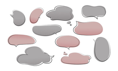 Set of speech bubbles without text, a symbol of thinking, and reflection. Vector isolated illustration

