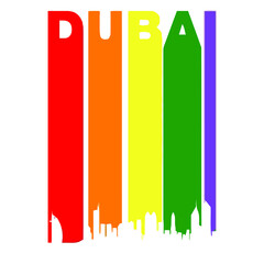 dubai uae rainbow skyline lgbt gay pride art sport Design vector illustration