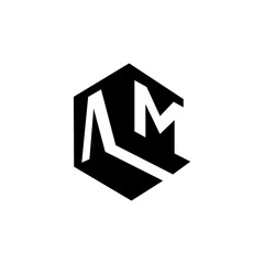 Modern Letter Initial Am Monogram Logo.