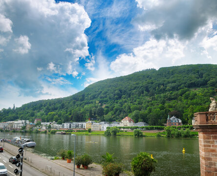 City of Carlsberg embankment of the Neckar river.