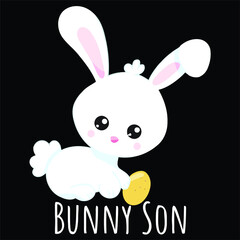 easter bunny son matching family rabbit apron design vector illustration for use in design and print poster canvas